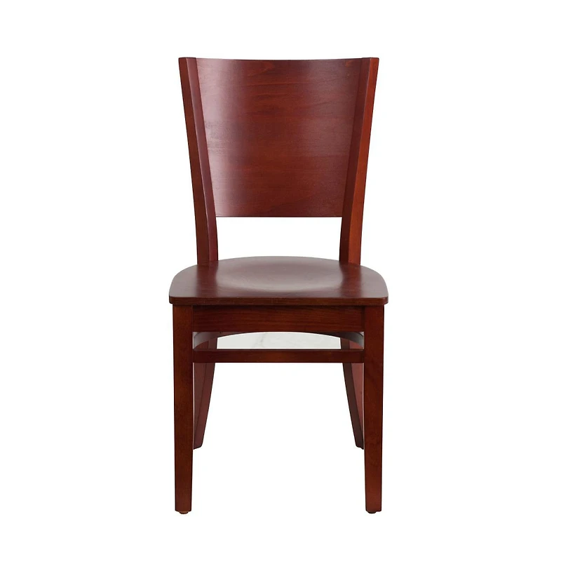 Emma+Oliver 2 Pack Solid Back Wooden Restaurant Chair