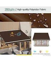 Aecojoy 13'x10' Manual Retractable Awning Sun Shade, Patio Awning Canopy