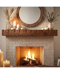 Tribesigns Fireplace Mantel Shelf, 63-Inch Solid Wood Wall Floating Mantel Shelf for Over Fireplace