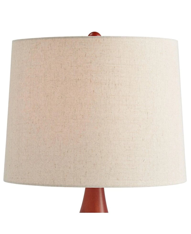 360 Lighting Brice 23" High Small Mid Century Modern Accent Table Lamps Set of 2 Wood Ceramic Living Room