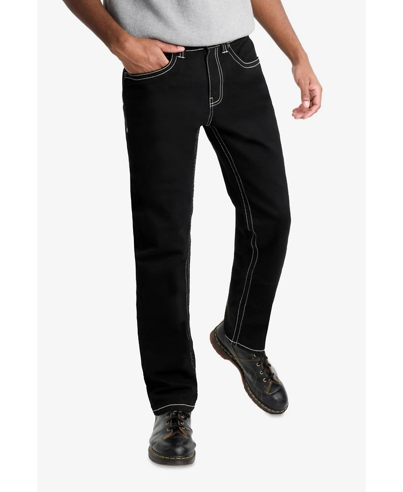 Cultura Men's Saddle Stitch Color Denim With Flap Pocket