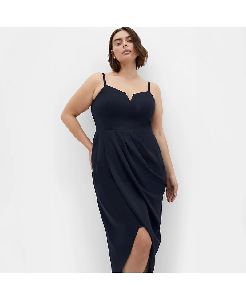 City Chic Women's Sassy Flex Fit Tulip V Dress