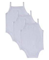 MeMoi Baby 3 Pack Unisex Cotton / Modal Tag-Free Solid Bodysuits