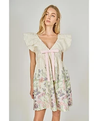 endless rose Women's Jacquard with bow Mini Dres