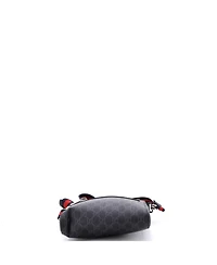 Pre-Owned Gucci Small Web Strap Front Zip Messenger Bag Gg Coated Canvas