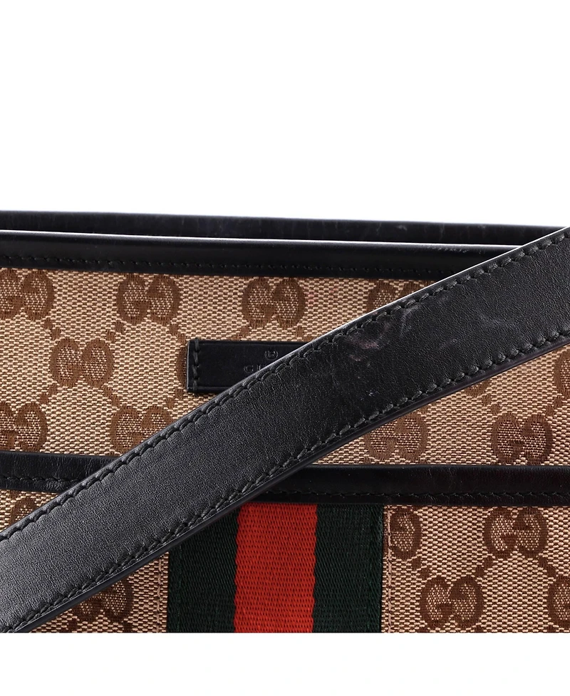 Pre-Owned Gucci Medium Web Messenger Bag Gg Canvas