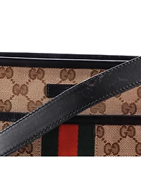 Pre-Owned Gucci Medium Web Messenger Bag Gg Canvas