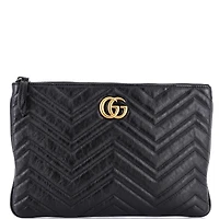 Pre-Owned Gucci Gg Marmont Clutch Matelasse Leather