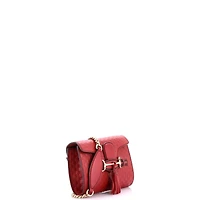 Pre-Owned Gucci Mini Emily Chain Flap Bag Microguccissima Leather