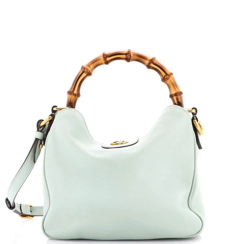 Pre-Owned Gucci Small Diana Nm Bamboo Shoulder Bag Leather