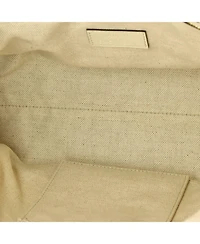 Pre-Owned Gucci Medium Gg Ribbon Tote Coated Printed Canvas