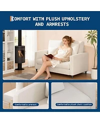 gaomon Loveseat Sofa, Mid Century Sofa Accent Chair, Solid Wood Frame, Tool-Free Assembly, Comfy Sofa Couch for Bedroom