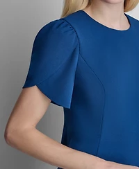 Dkny Women's Tulip Sleeve Fit and Flare Dress