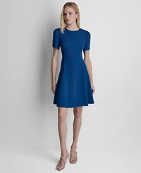 Dkny Women's Tulip Sleeve Fit and Flare Dress