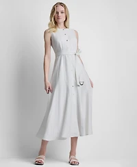 Dkny Women's Sleeveless Belted Midi Dress