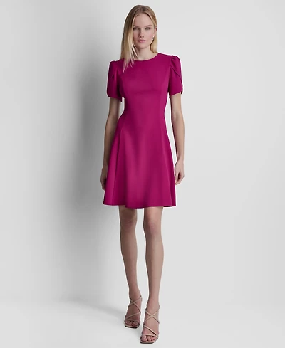 Dkny Women's Tulip Sleeve Fit and Flare Dress