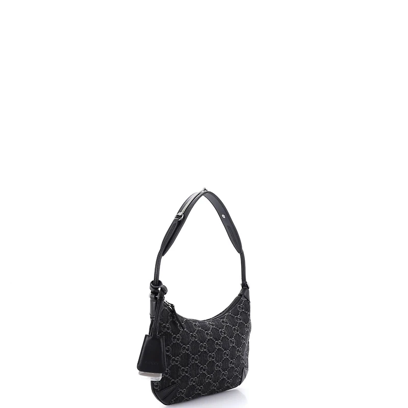 Pre-Owned Gucci Small Horsebit Slim Shoulder Bag Gg Denim with Leather