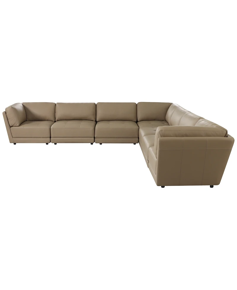Versa 7-Pc. L-Shape Leather Sectional