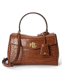 Lauren Ralph Farrah Embossed Small Soft Satchel Handbag