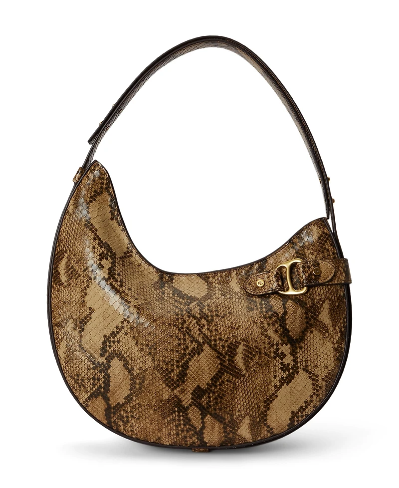 Lauren Ralph Lauren Tasha Embossed Leather Medium Shoulder Handbag