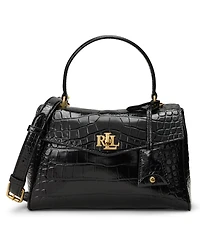 Lauren Ralph Farrah Embossed Small Soft Satchel Handbag