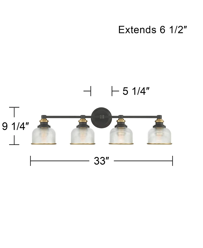 Possini Euro Design Possini Euro Poway 33" Wide and Glass 4-Light Bath Light