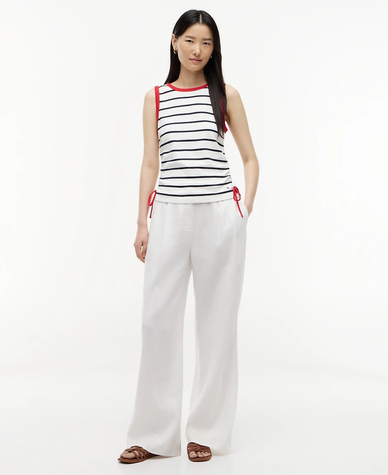 Tommy Hilfiger Women's Tie-Detail Sleeveless Cotton Top