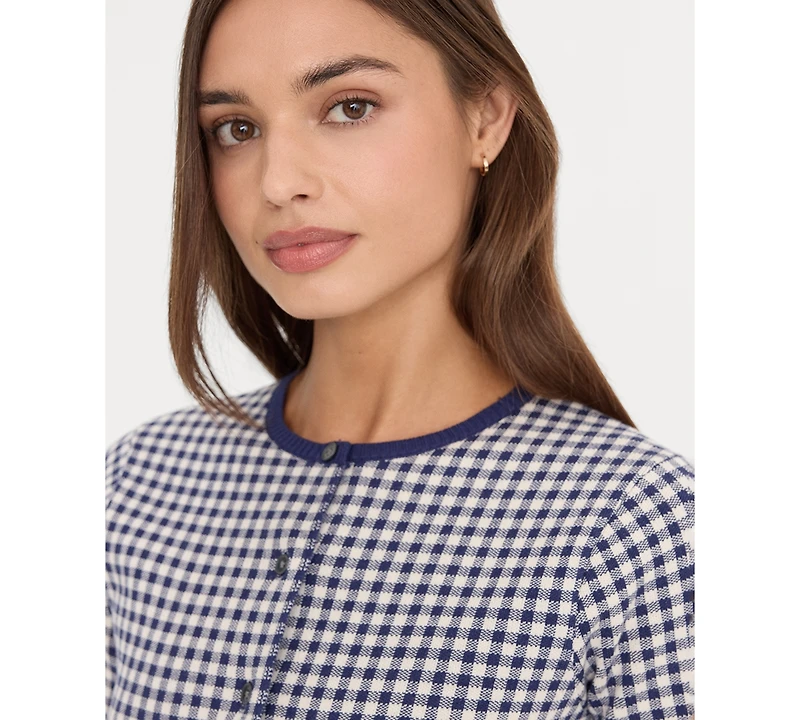 Good American Women's Cropped Short-Sleeve Cardigan