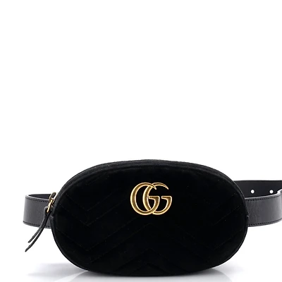 Pre-Owned Gucci Gg Marmont Belt Bag Matelasse Velvet