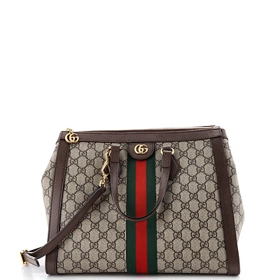 Pre-Owned Gucci Medium Ophidia Top Handle Tote Gg Coated Canvas