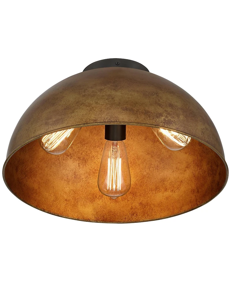 Possini Euro Design Possini Euro Julian 16 Wide Rustic Bronze 3-Light Ceiling Light