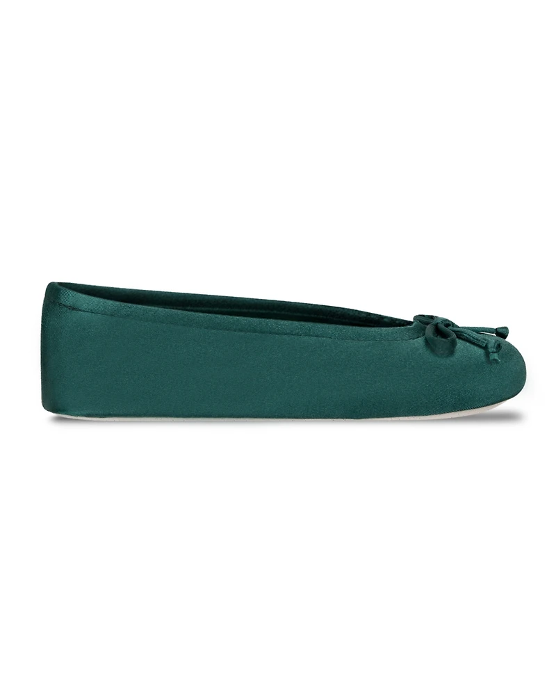 Isotoner Signature Women's Satin Ballerina Slippers with Bow