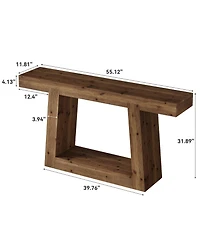 Tribesigns 55-Inch Solid Wood Console Table, Farmhouse Sofa Table with Storage, Rustic Skinny Entryway Table