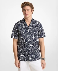 Michael Kors Men's Floral Printed Camp Collar Shirt