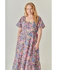 English Factory Plus Open Back Tie Maxi Dress