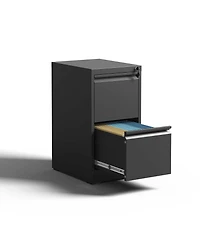 Rainsken Vertical Metal File Cabinet - 2 Drawer Office Storage Filing with Lock for A4 Legal/Letter