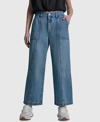 Dkny Jeans High-Rise Ankle Wide-Leg Cotton