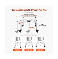 Sugift Adjustable Fire Pit Stand 15-27 in Stainless Steel Base for Smokeless Pits