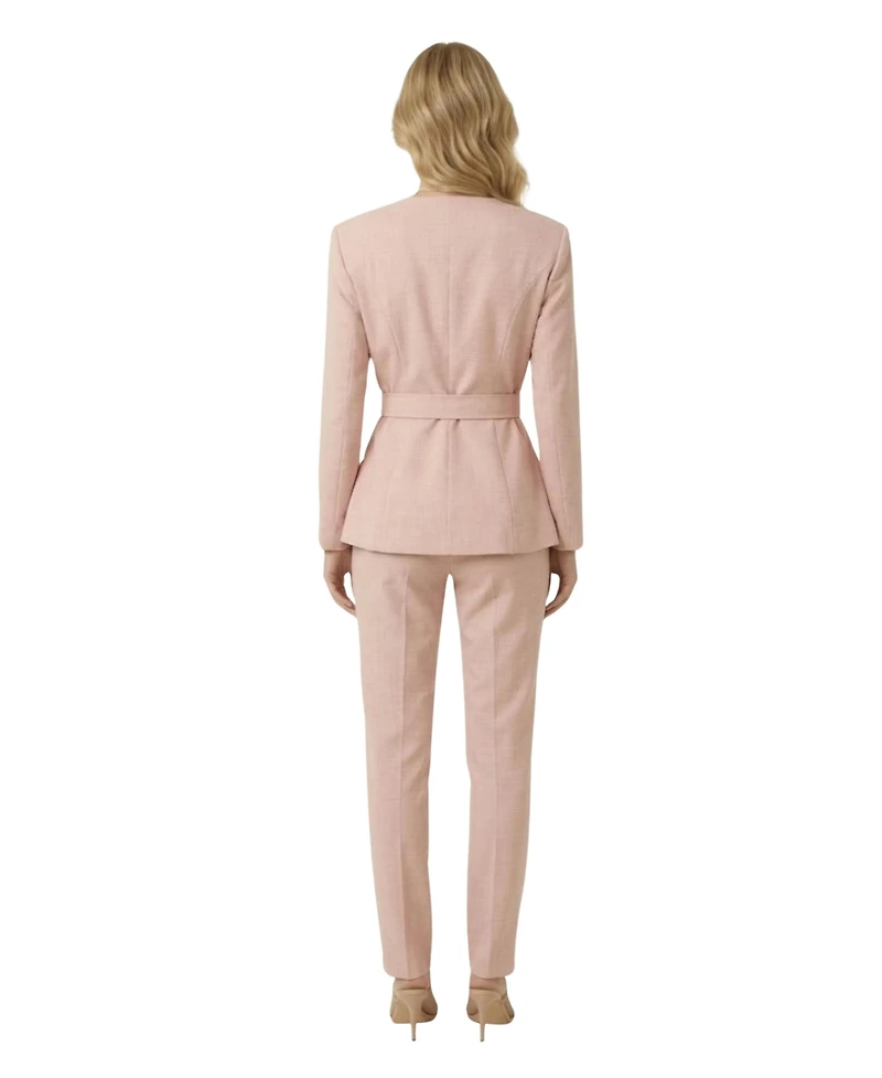 Modenaire Women's Wrap Waist-Tie Tailored Blazer