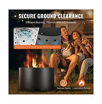 Sugift Smokeless Fire Pit Stove 28 inch Round Wood Burning Outdoor Stainless Steel