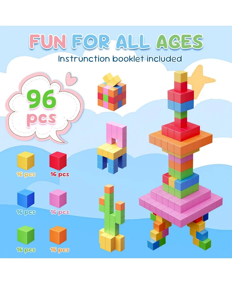 Gnuadz 100pcs Magnetic Blocks Stem Educational Building Toys Kids 3-8