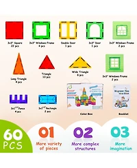 Gnuadz 60PCS Magnetic Building Blocks Set Educational Toys