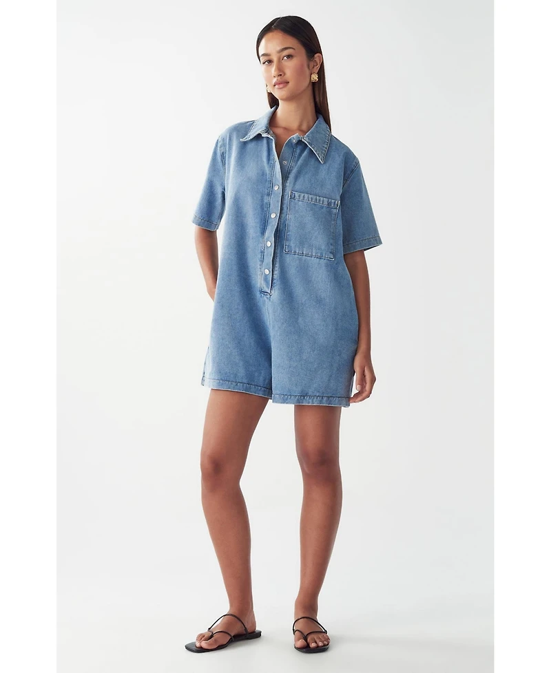 St Mrlo Women's Denim Romper