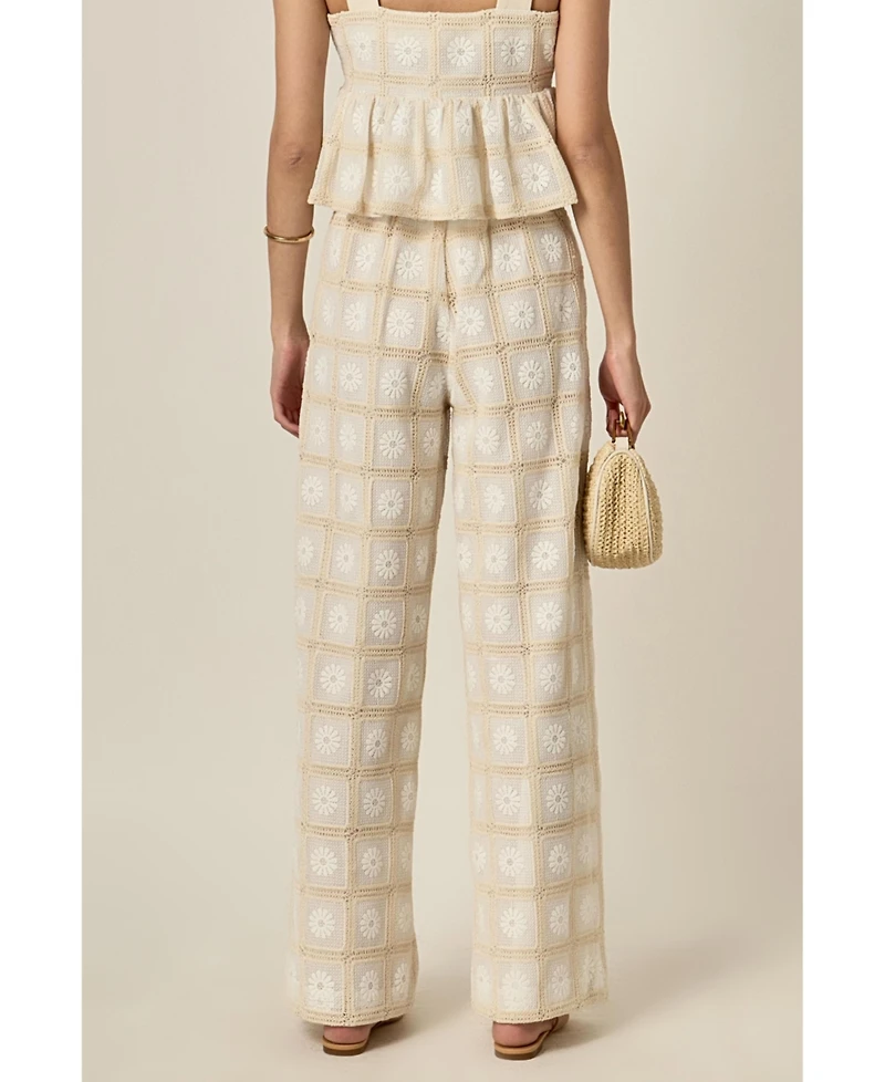 English Factory Women's The Bria Crochet Pants
