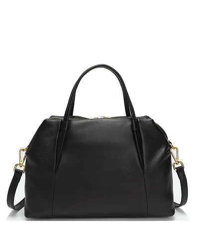 Susu Ava Pebbled Leather Satchel Bag for Women Top Handle Crossbody Purse Structured Medium Everyday Tote with Shoulder Strap