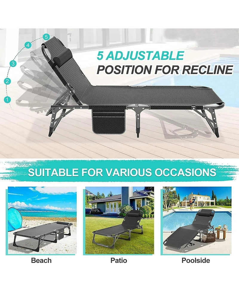 Aboron 4-in-1 Sunbathing Lounge Chair