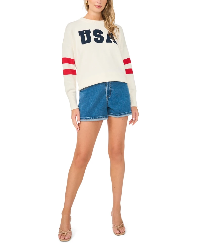 Vince Camuto Women's Usa Graphic Crewneck Sweater
