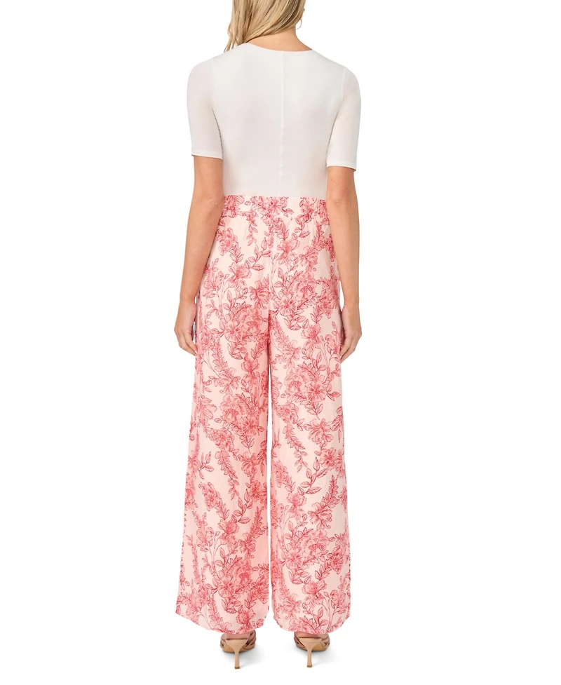 Vince Camuto Women's Blend Smocked Waist Wide-Leg Pants