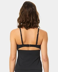 CeCe Women's Covered-Button Over-The-Shoulder Tankini Top