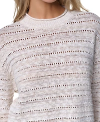 Nautica Women's Cotton-Blend Crewneck Drop Shoulder Sweater